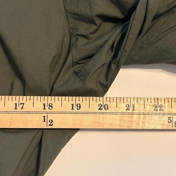 GAP Womens Olive Green Eyelet Lace Puff Sleeve Belted Midi Dress XL TALL - Picture 8 of 13